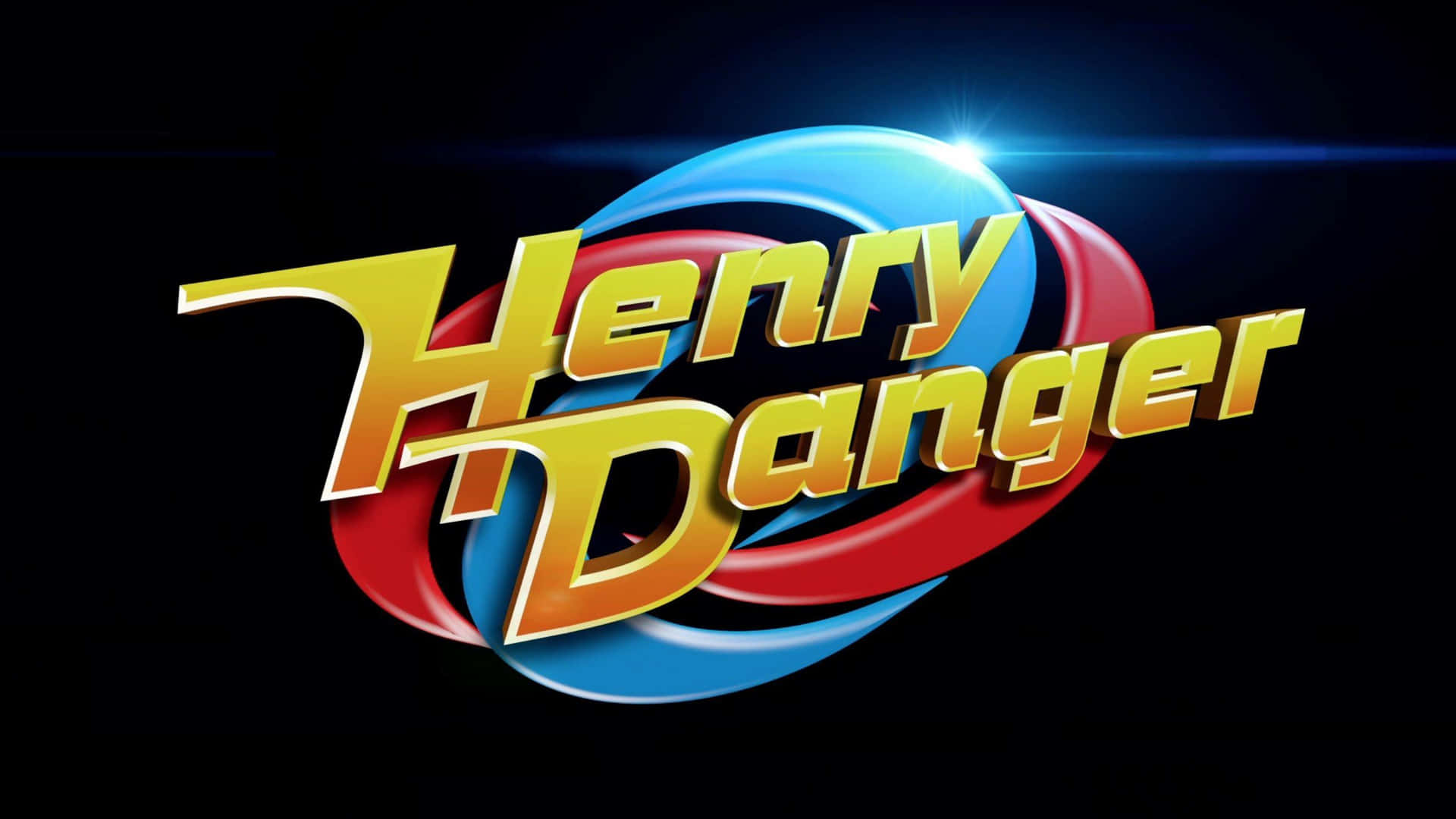 Logotipode Henry Danger Con Un Fondo Azul Y Rojo. Fondo de pantalla