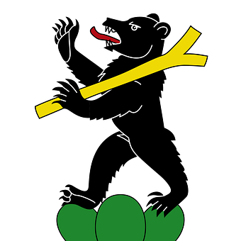 Heraldic Bear With Club PNG
