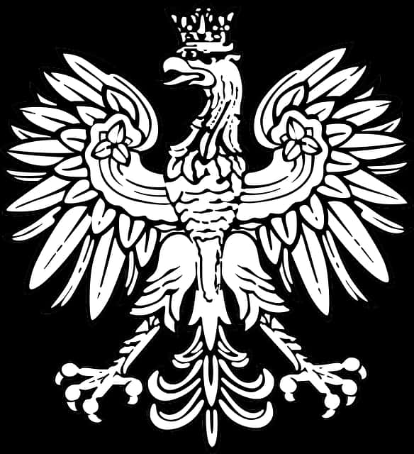Heraldic_ Eagle_ Black_and_ White PNG