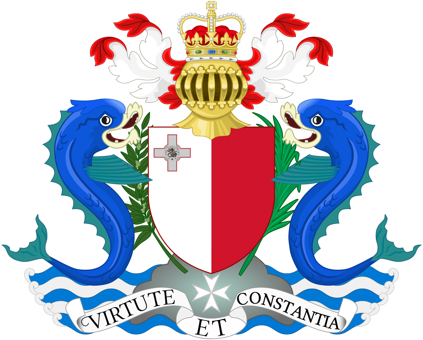 Heraldic Coatof Armswith Dolphins PNG