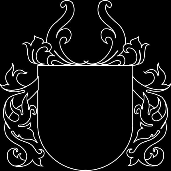 Heraldic Shield Floral Design PNG