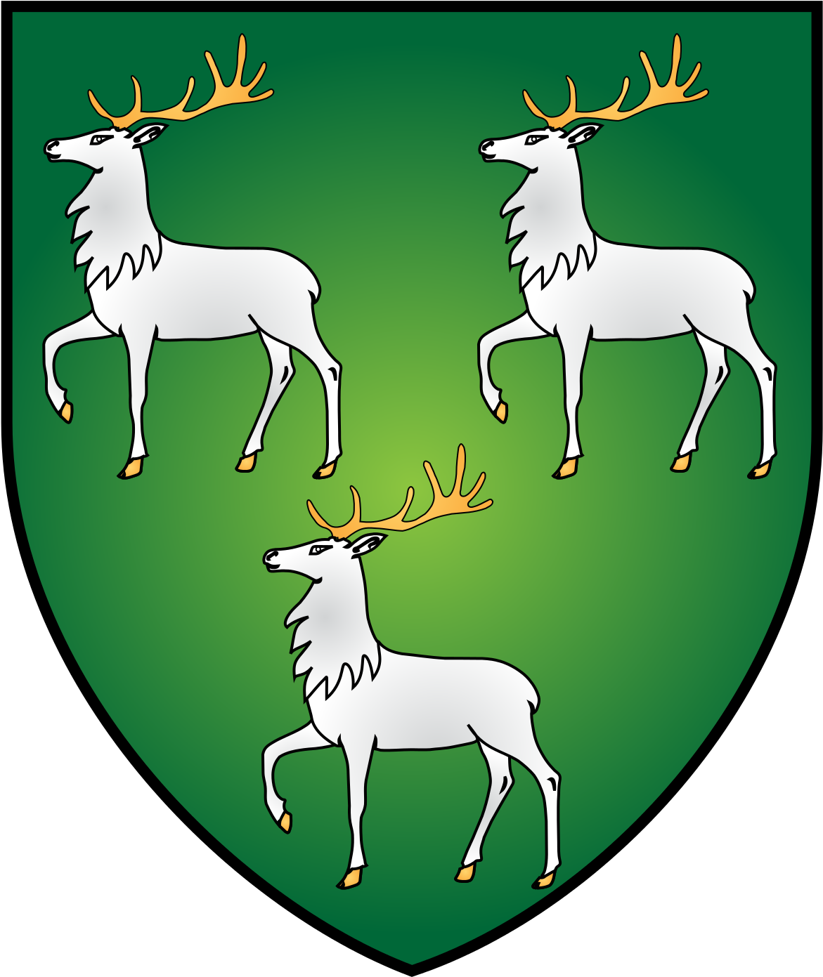 Heraldic Shieldwith Three Stags PNG