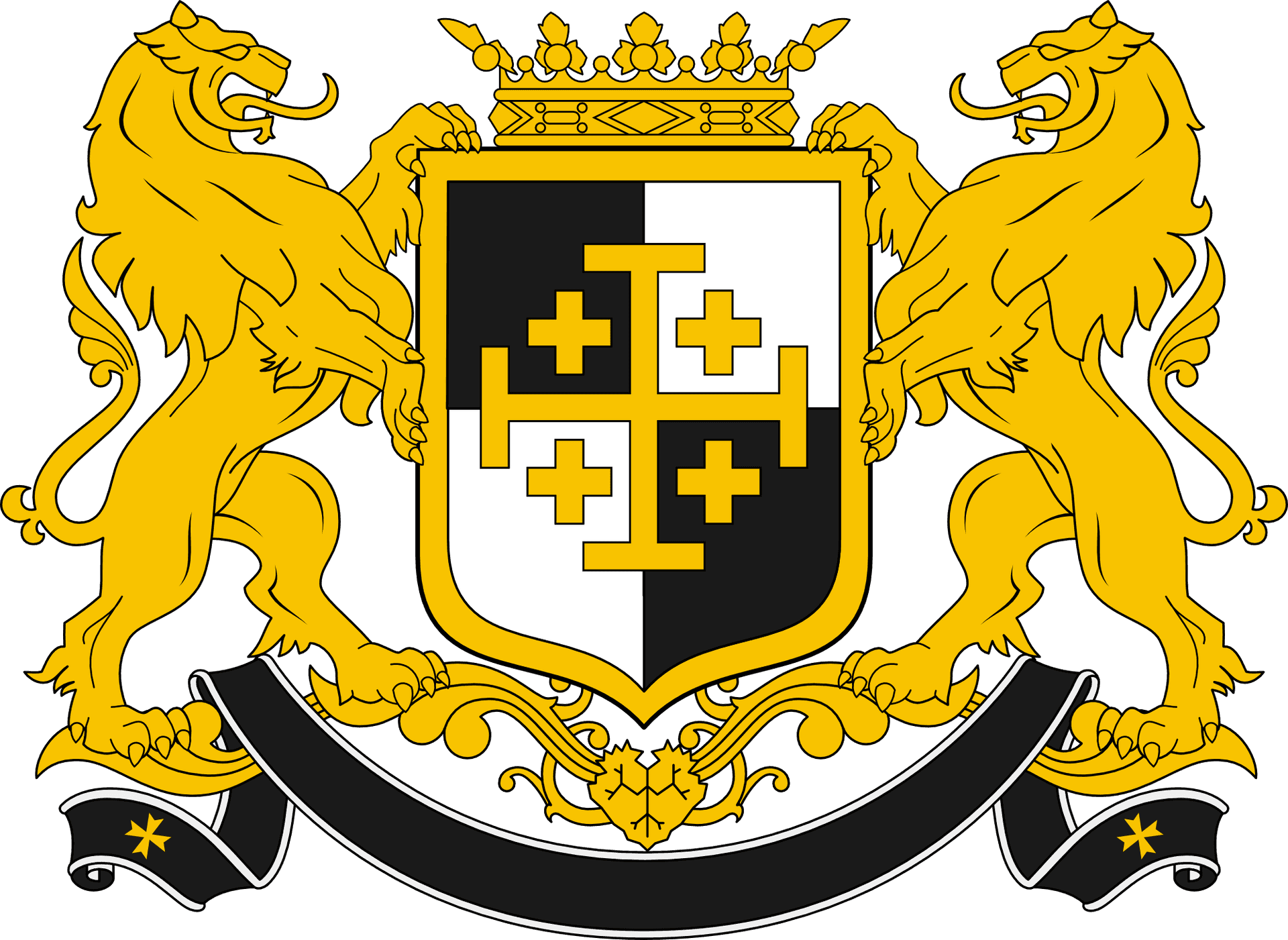 Heraldic_ Coat_of_ Arms_with_ Lions PNG