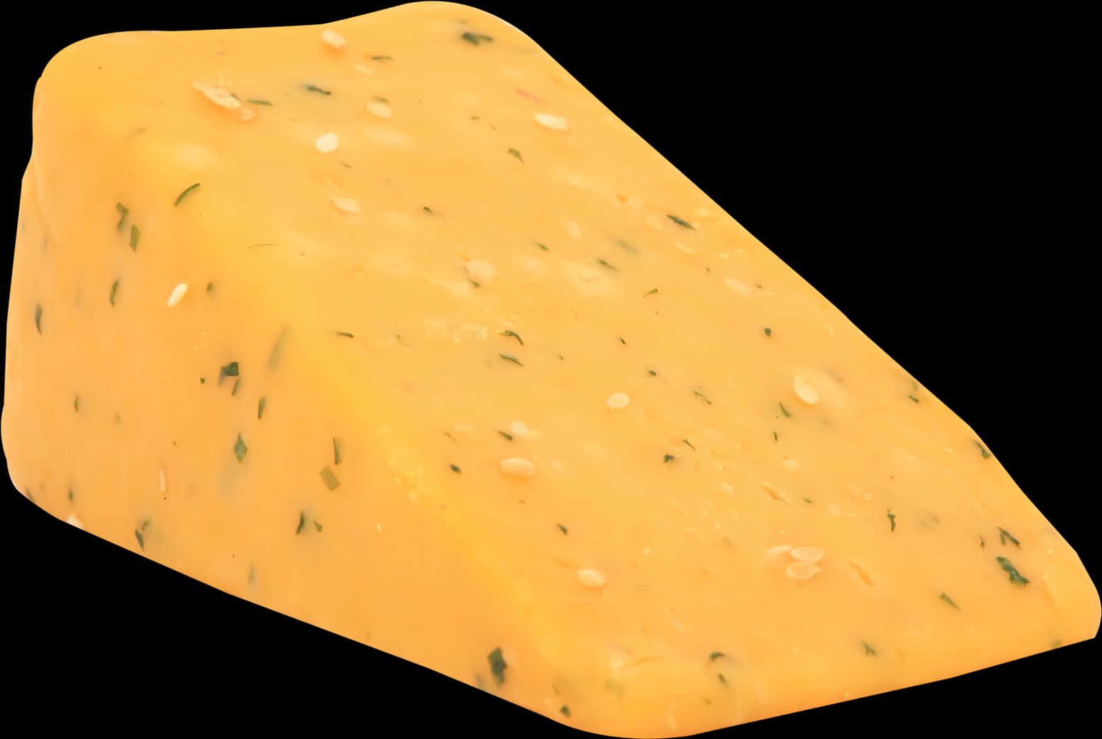 Herb Infused Cheddar Cheese Wedge PNG
