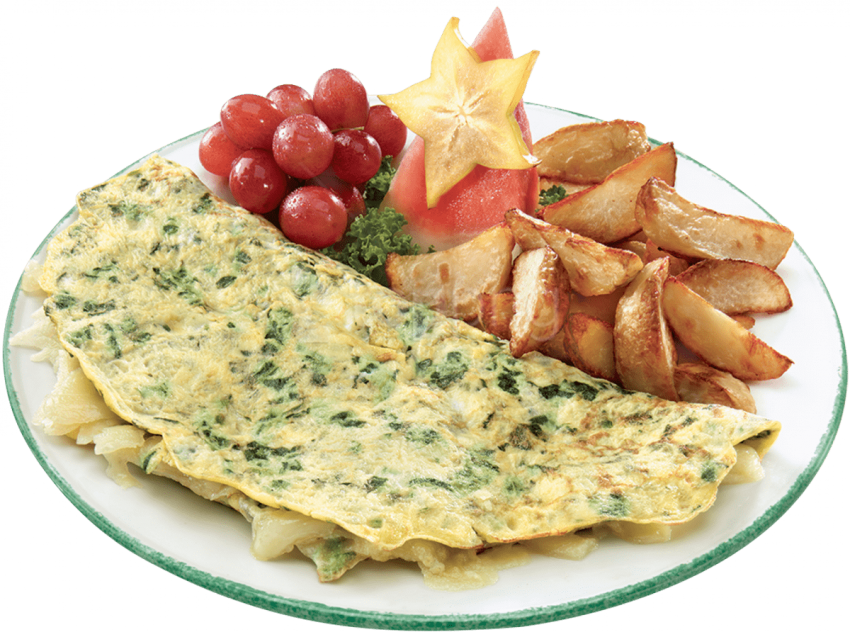 Herb Omelette With Sides PNG