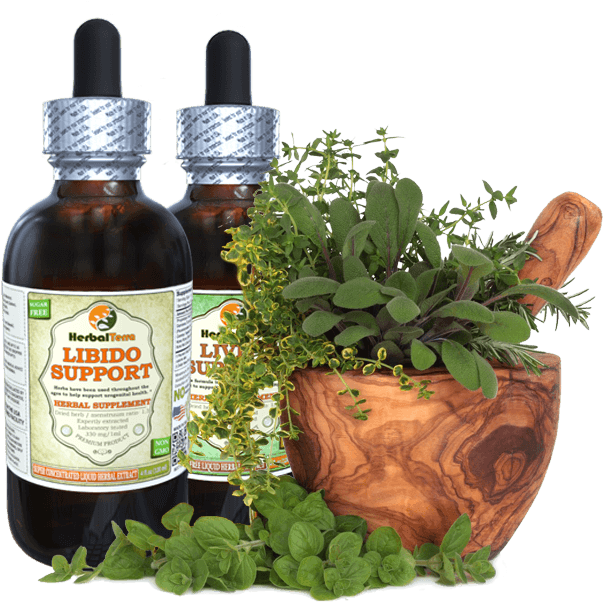 Herbal Libido Support Dropper Bottlesand Mortar Herbs PNG