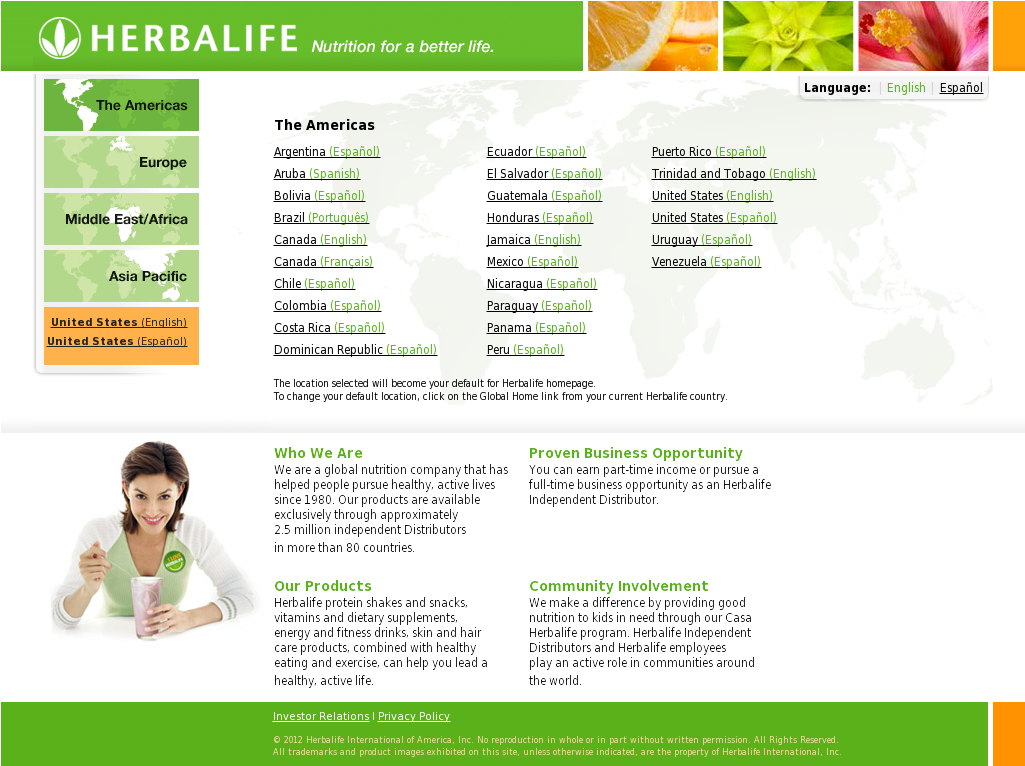 Herbalife Global Website Selection PNG