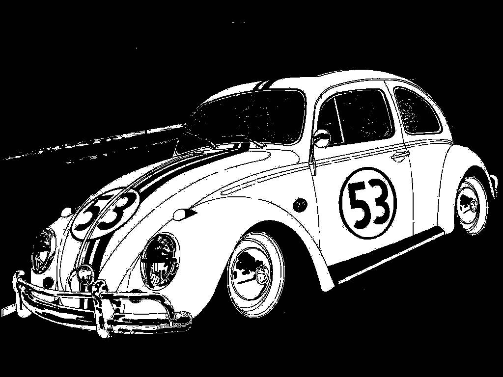 Herbie Fully Loaded Black And White Sketch Wallpaper