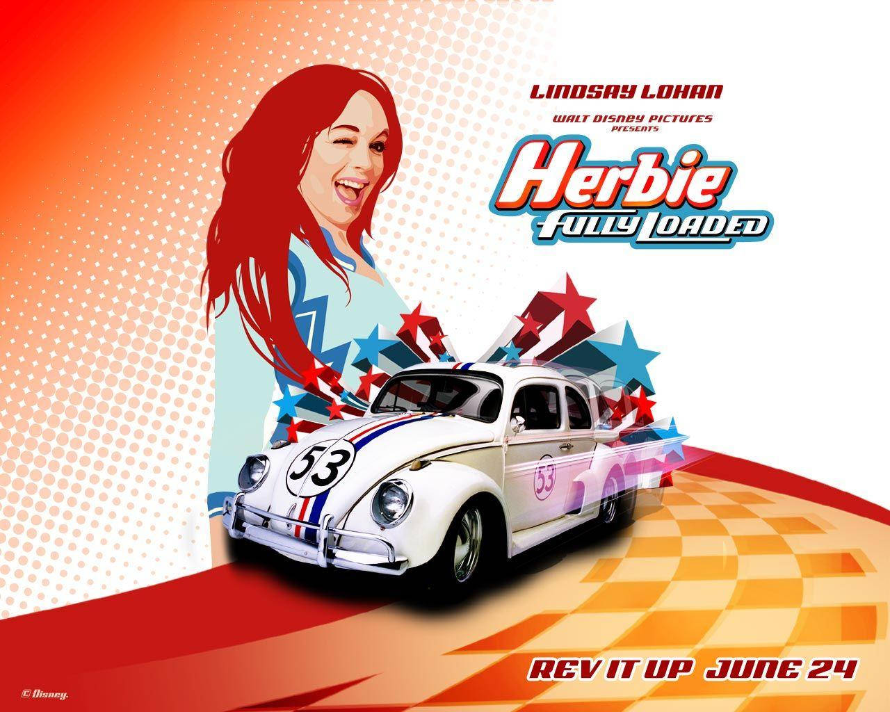 Herbie Fully Loaded Movie - Brightly Colored Wide Shot Poster Wallpaper