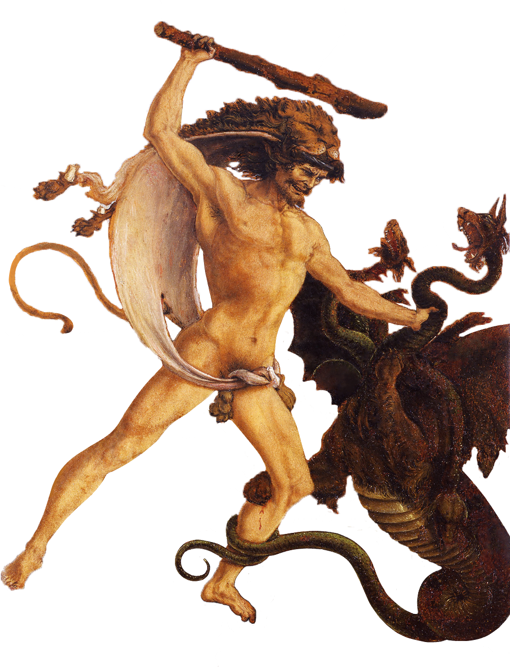 Hercules Battling Hydra Mythology Artwork PNG