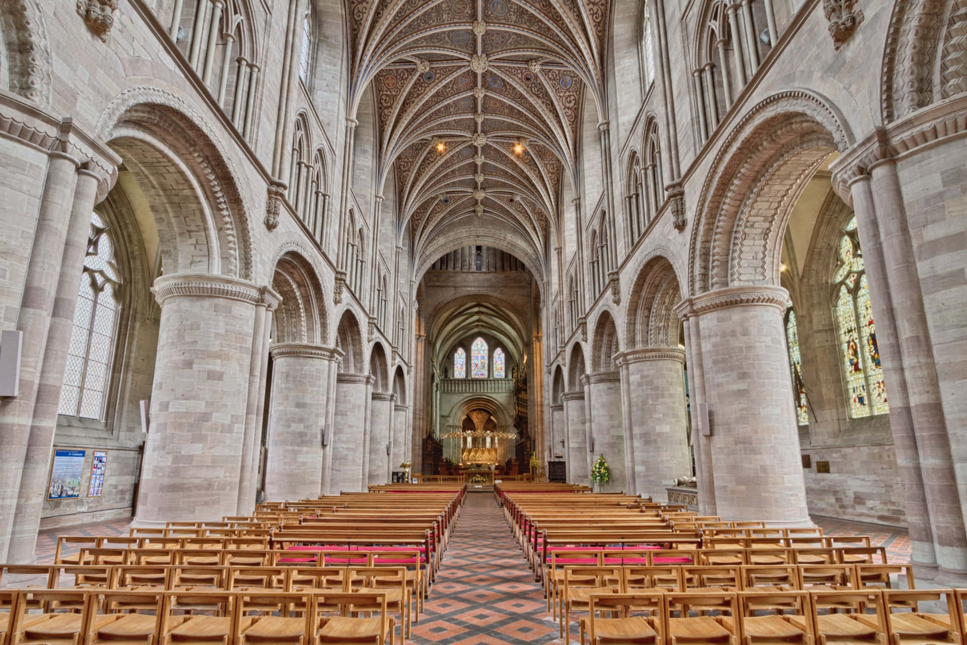 Hereford Cathedral Interior View Wallpaper