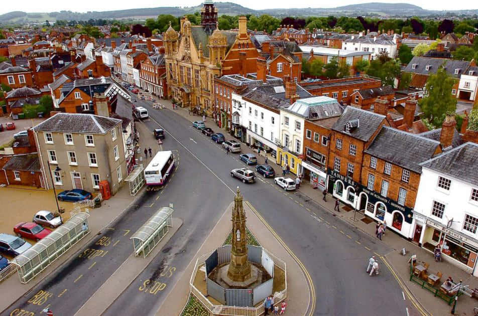 Hereford Town Centre Aerial View Wallpaper