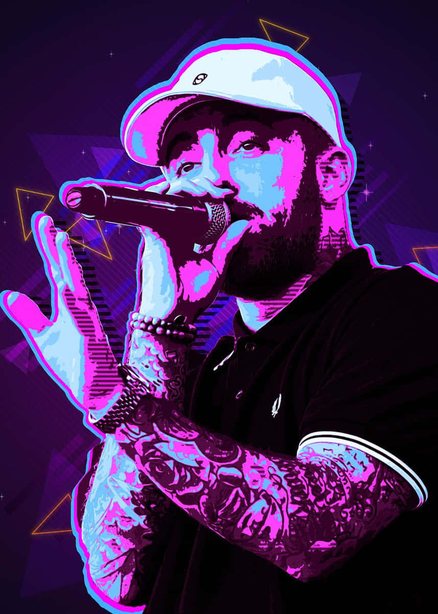 A Man With Tattoos And A Microphone Wallpaper