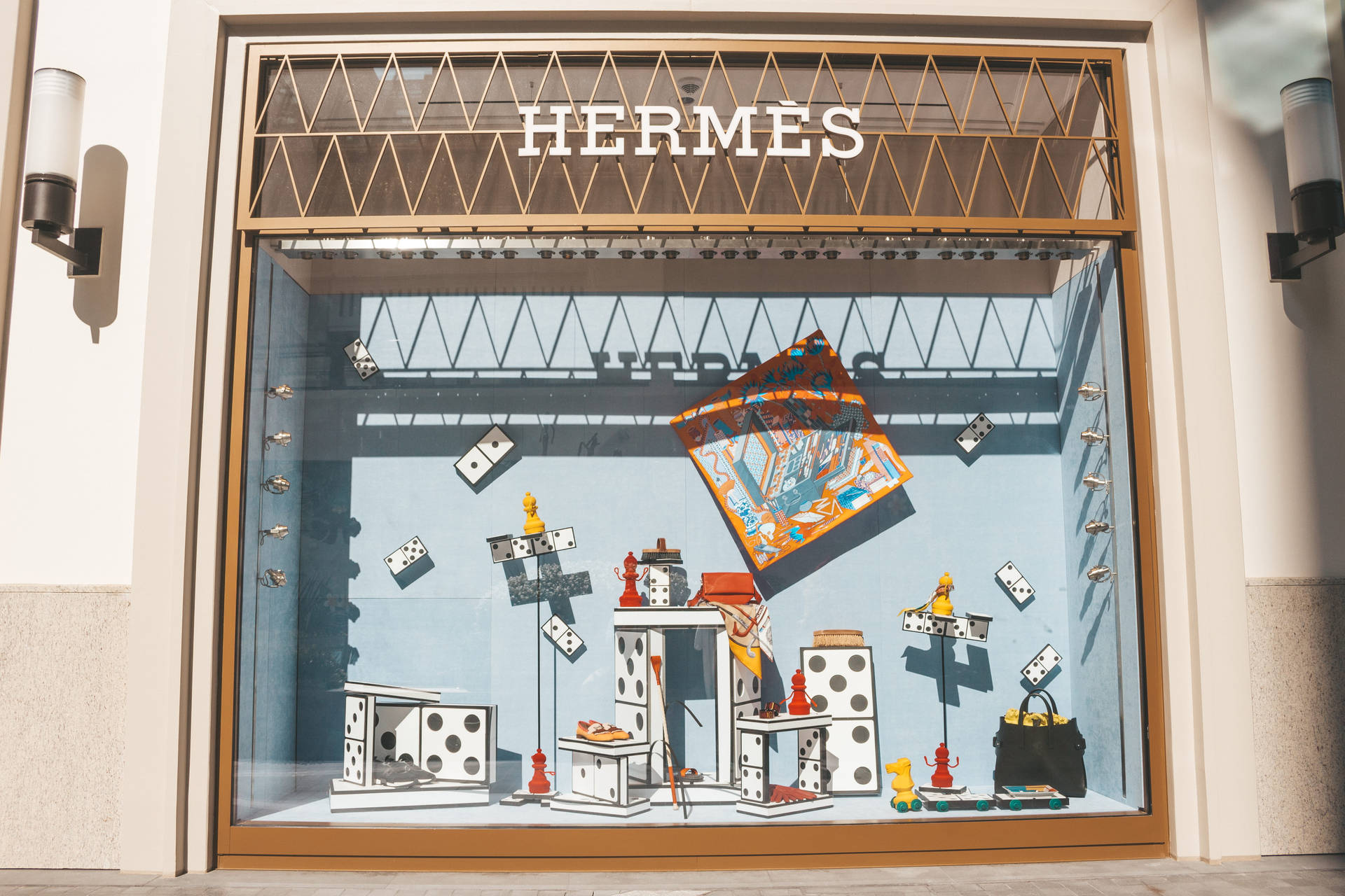 Hermesdominos Schaufensteranzeige Wallpaper