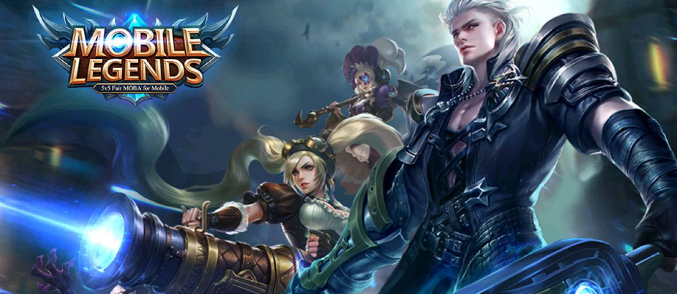 Action-Packed Lineup - Mobile Legends Heroes with Brand Logo Wallpaper