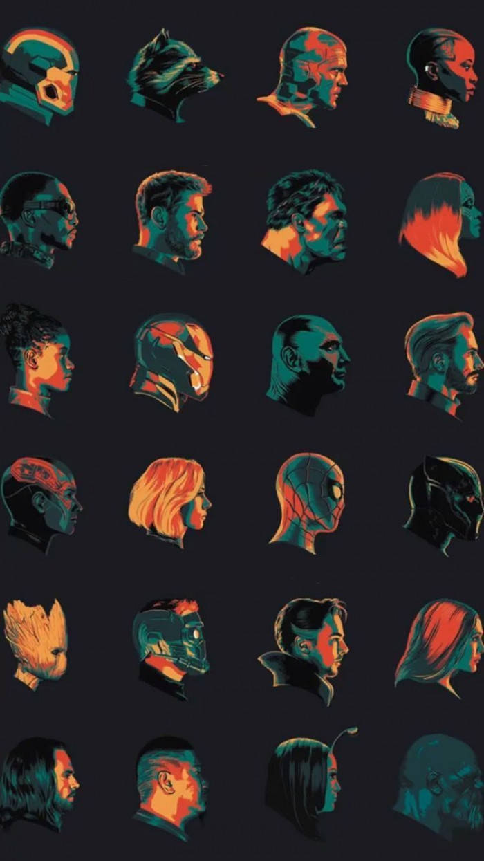Hero Side Profiles Marvel Aesthetic Wallpaper