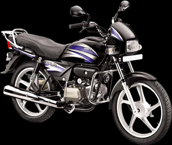 Hero Splendor Black Motorcycle PNG