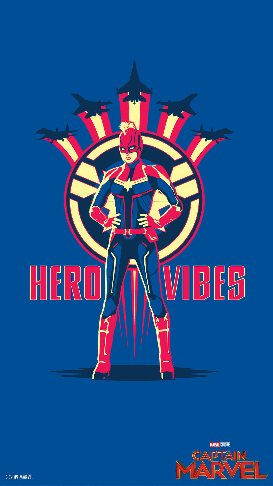 Hero Vibes Kaptajn Marvel Telefon Wallpaper