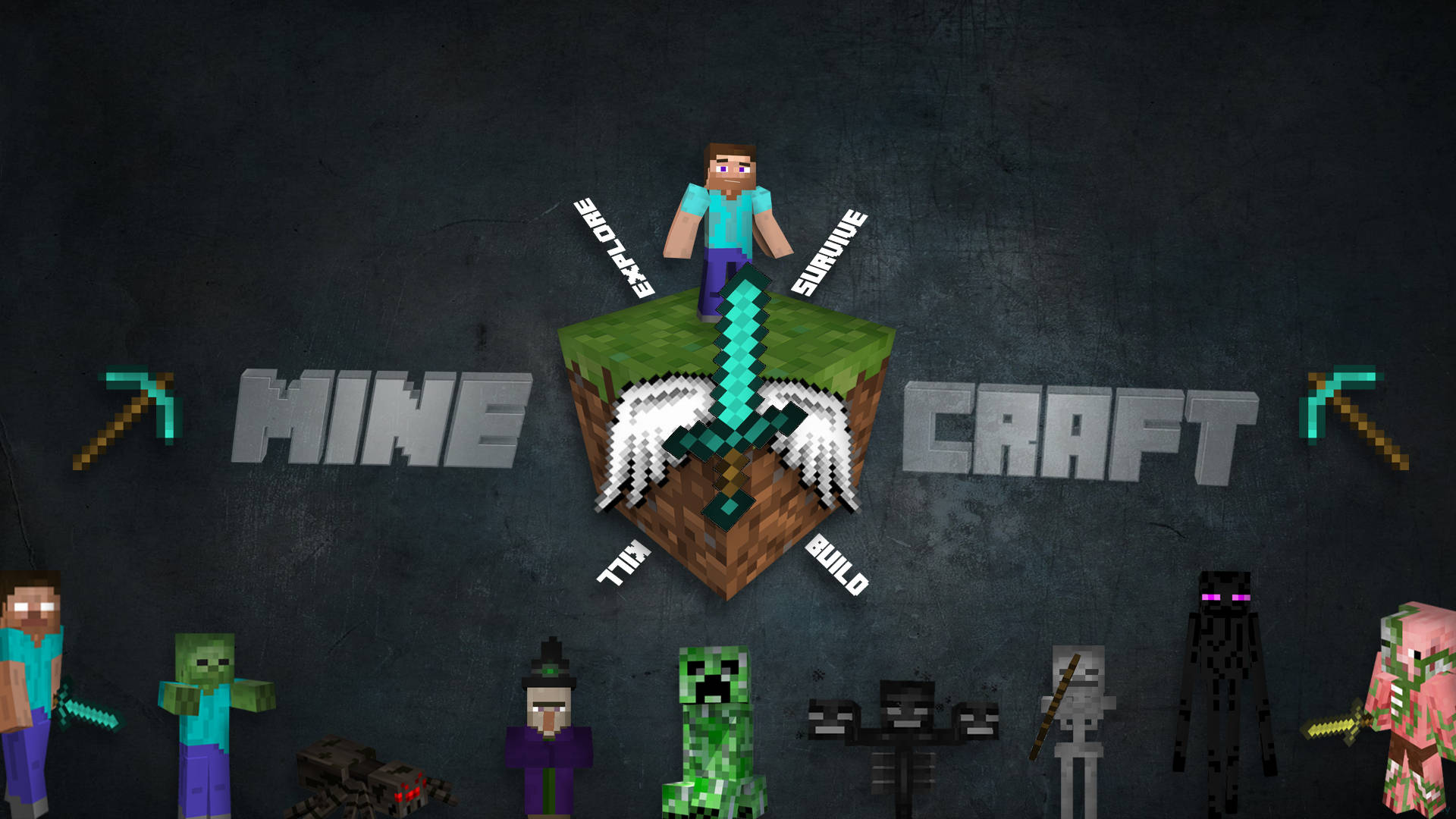 Herobrine Minecraft Characters In Dark Background