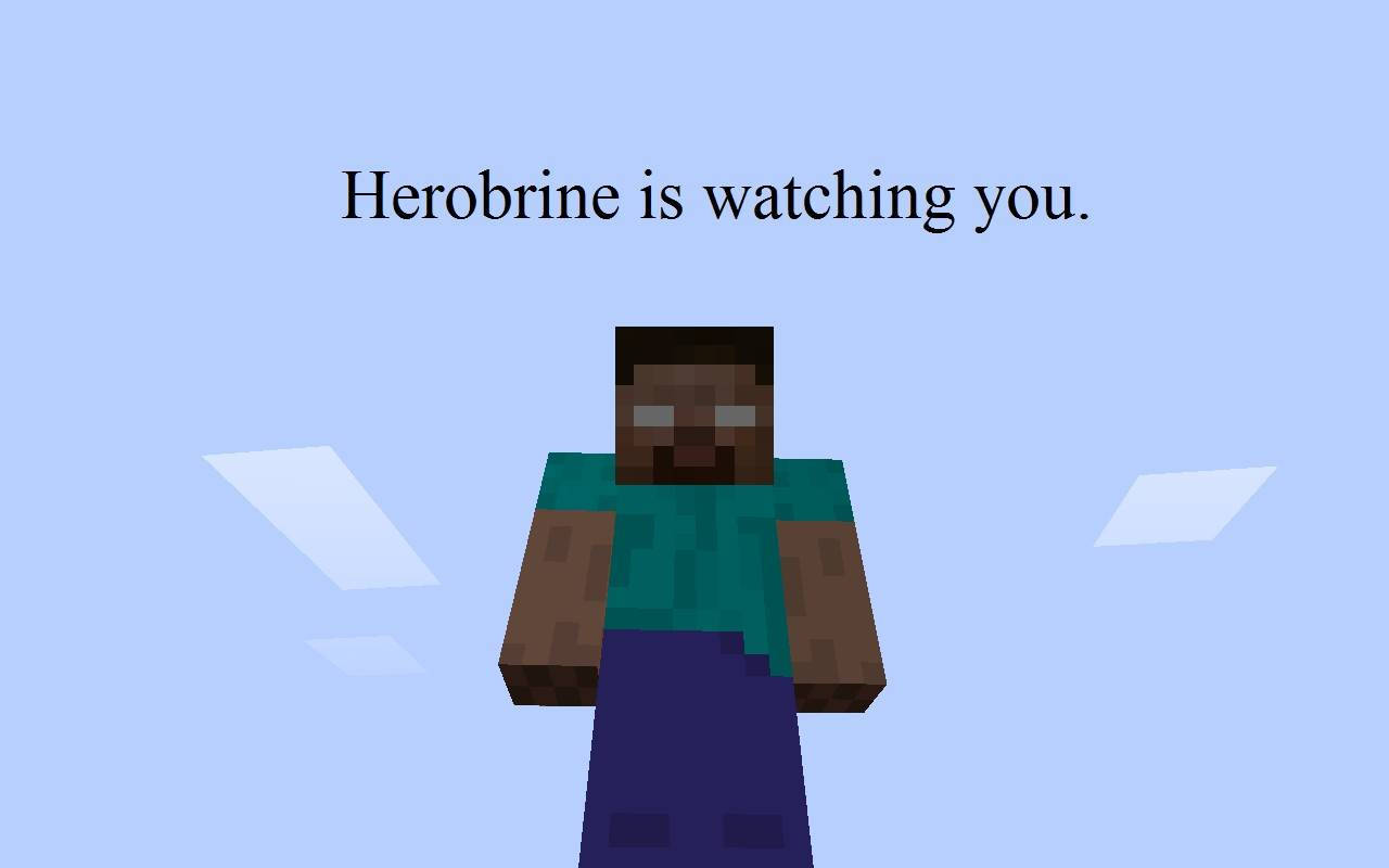Herobrine Watching You Wallpaper