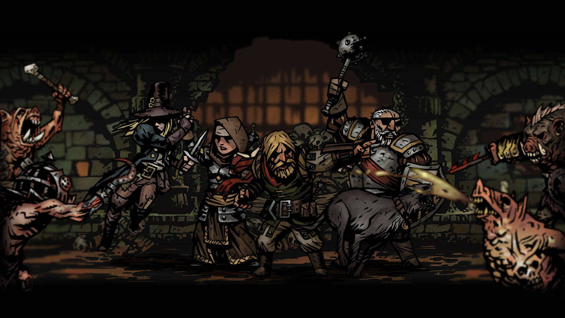 Two warriors rally together to take on Darkest Dungeon. Wallpaper