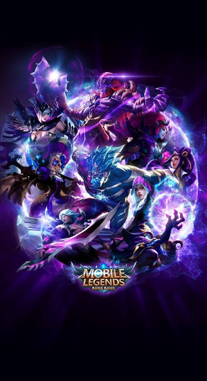 Heroes Poster With Mobile Legends Logo Wallpaper