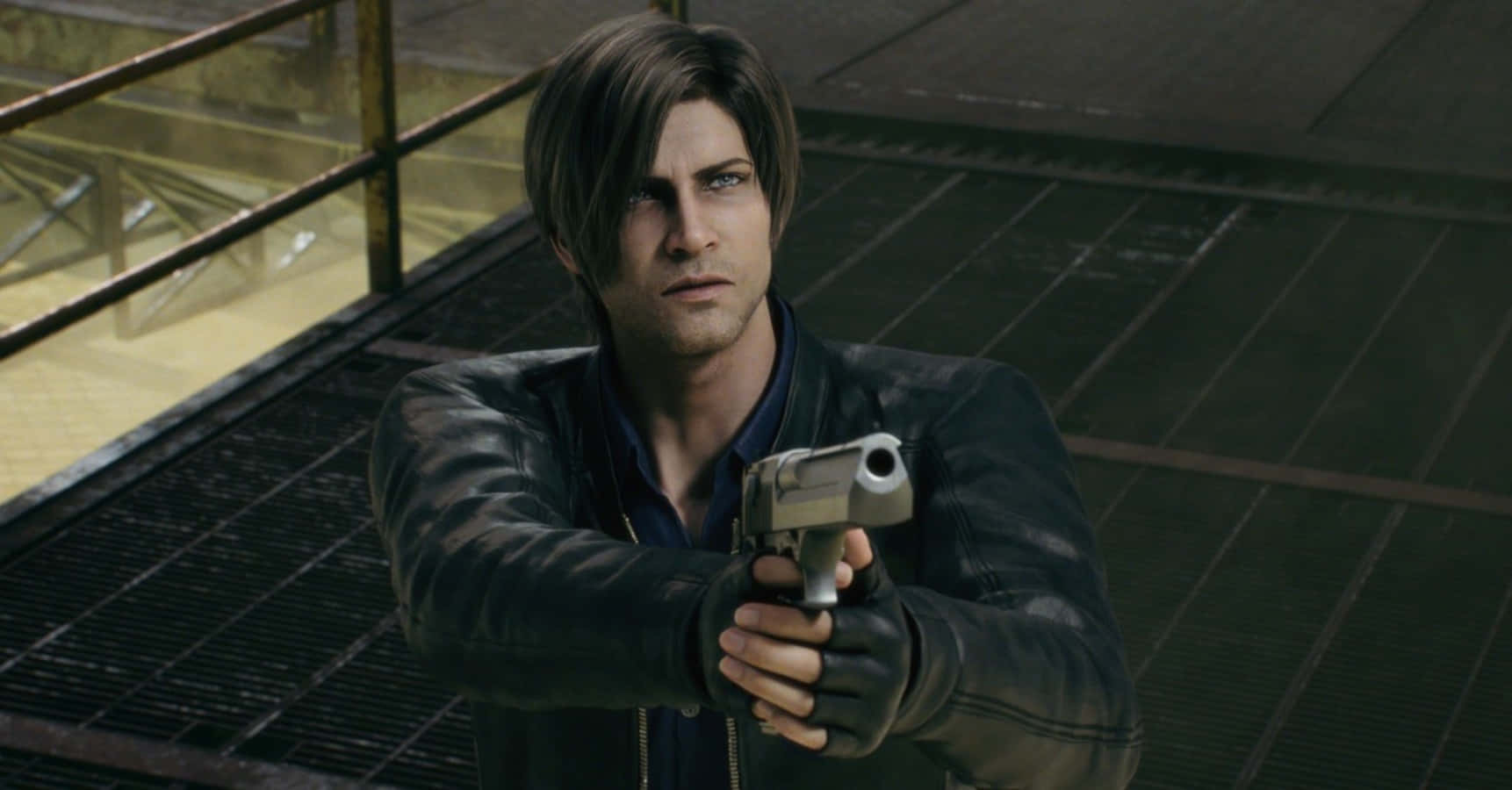 Heroic Leon S. Kennedy In Action During A Dangerous Mission Wallpaper