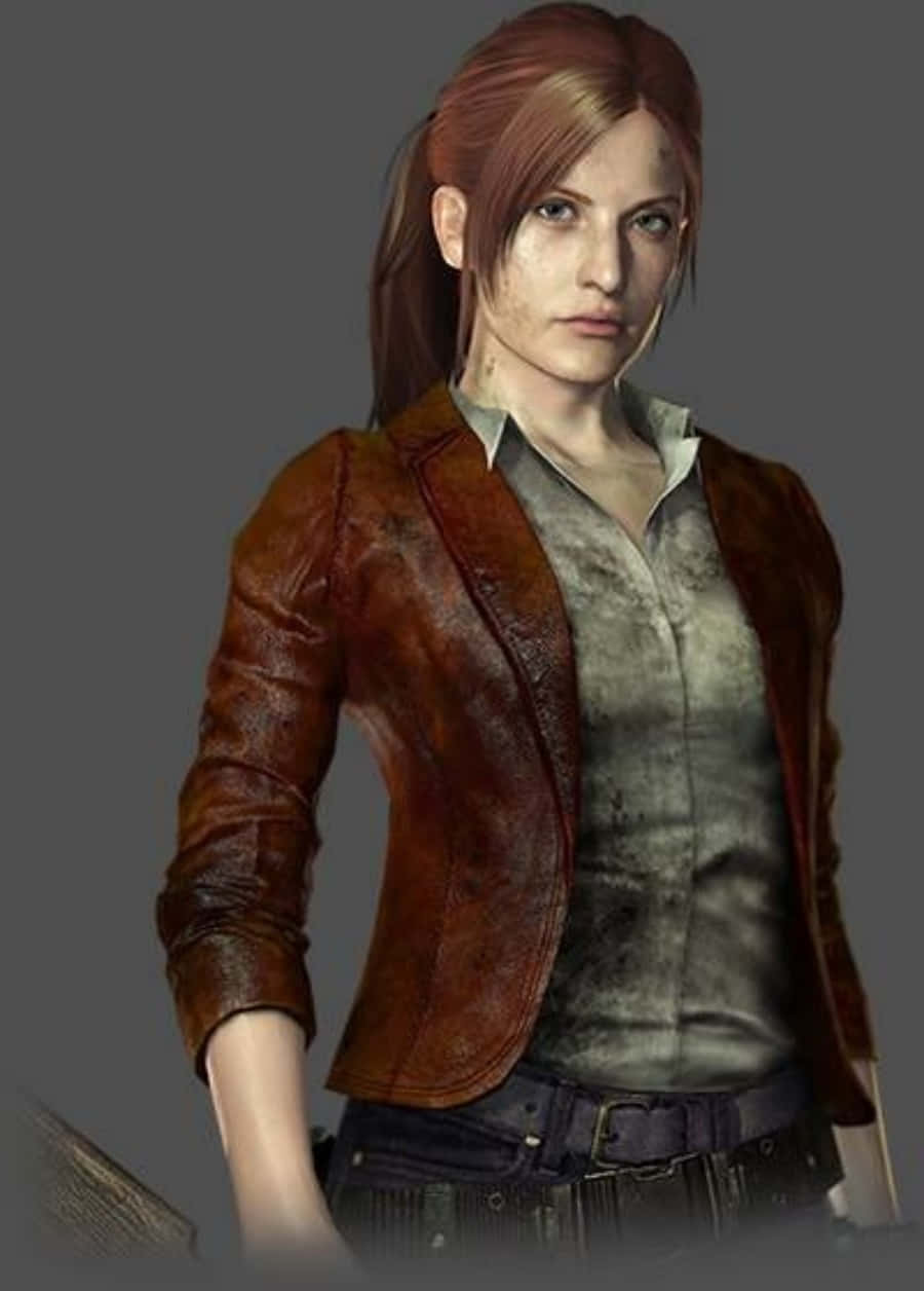 Heroic Shot Of Claire Redfield In Action Wallpaper