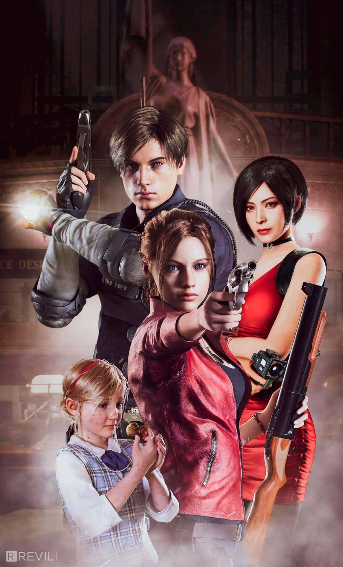 Heroine Ada Wong And Zombie In The Catastrophic World Of Resident Evil 2