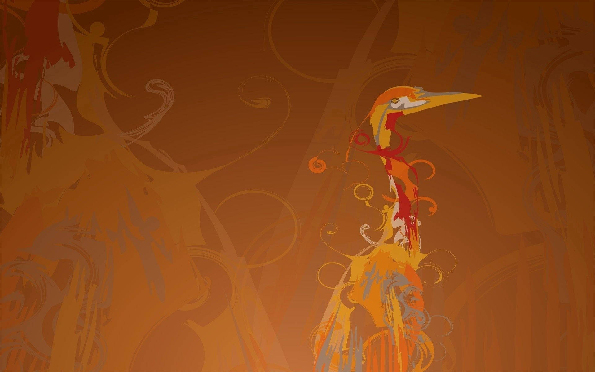 Heron Bird Abstract Art