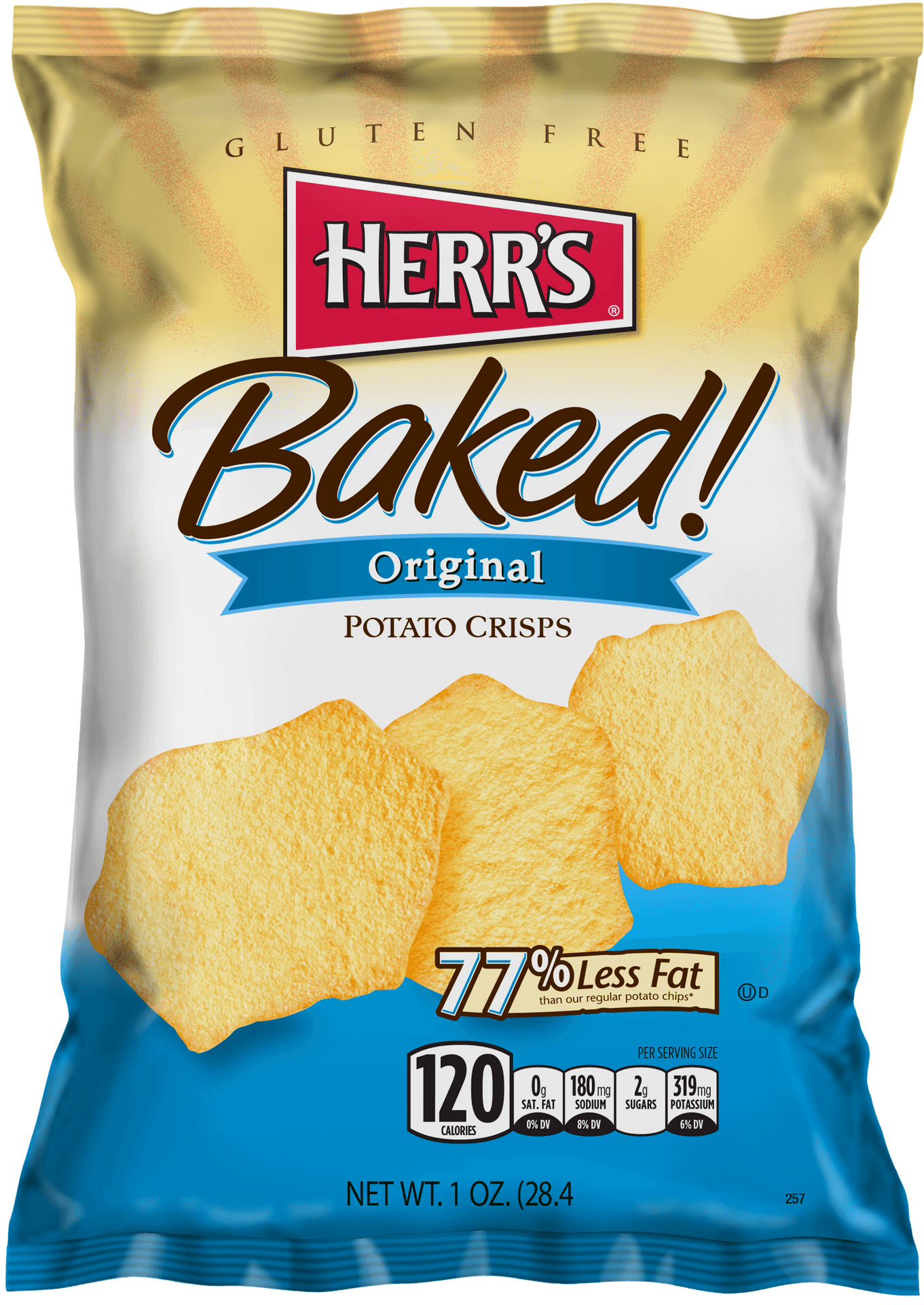 Herrs Baked Original Potato Crisps Gluten Free PNG