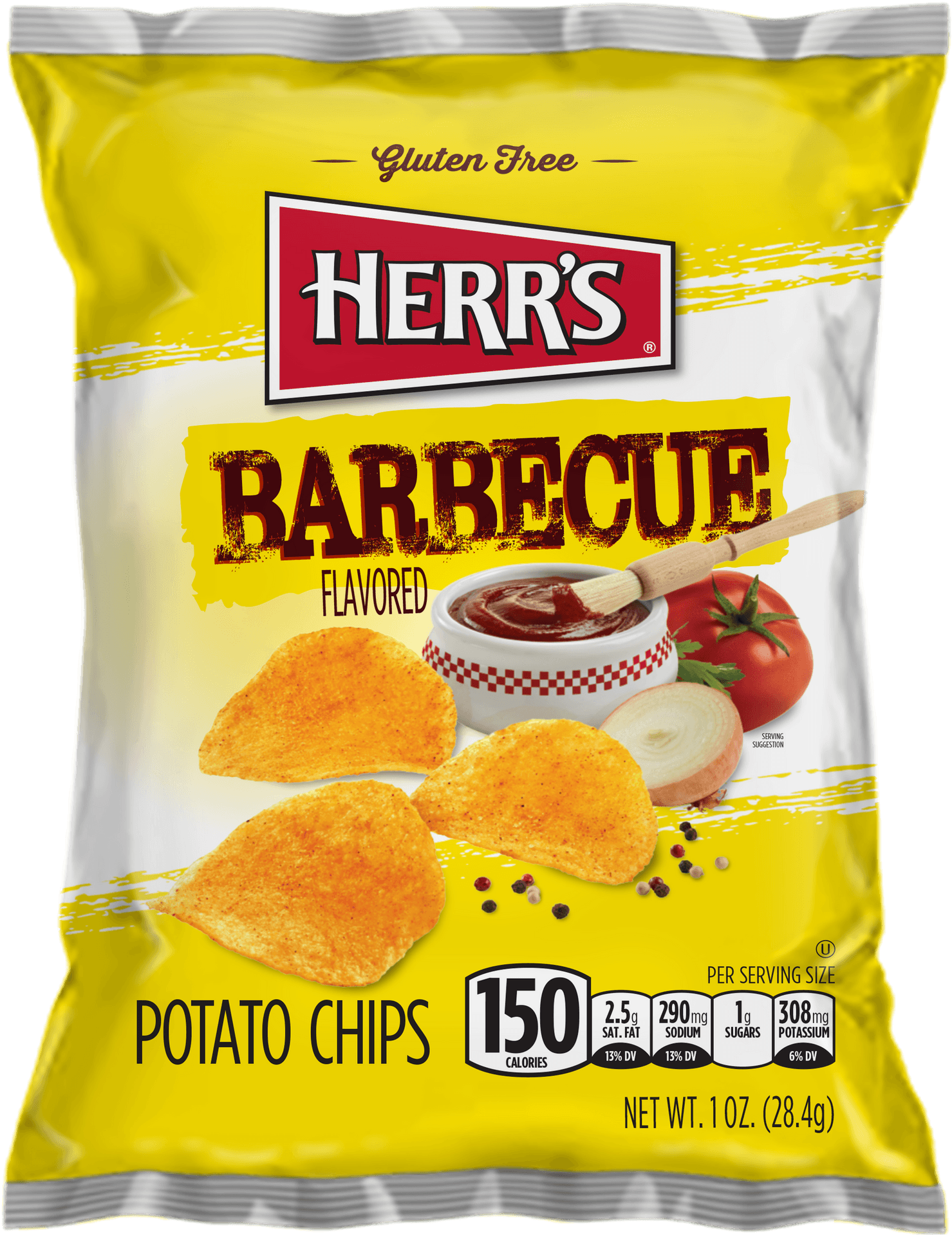 Herrs Barbecue Flavored Potato Chips Package PNG