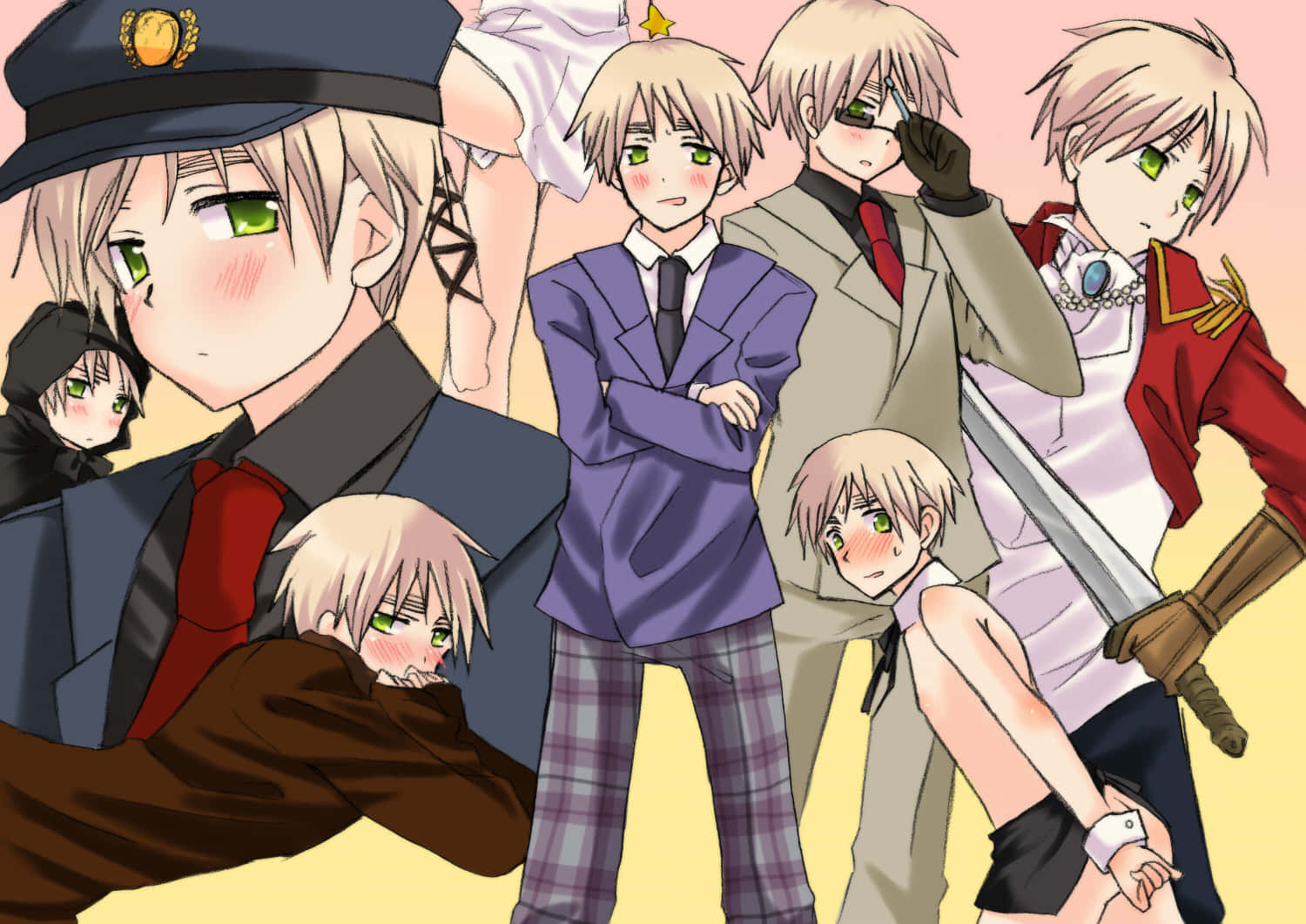 "The Nations of Hetalia Unite for an Epic Group Photo" Wallpaper