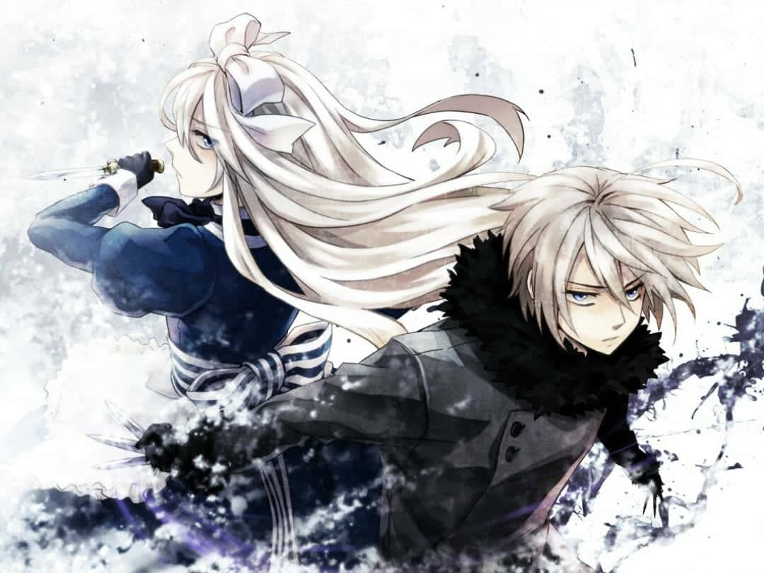 Two Anime Characters With Long Hair And White Hair Wallpaper