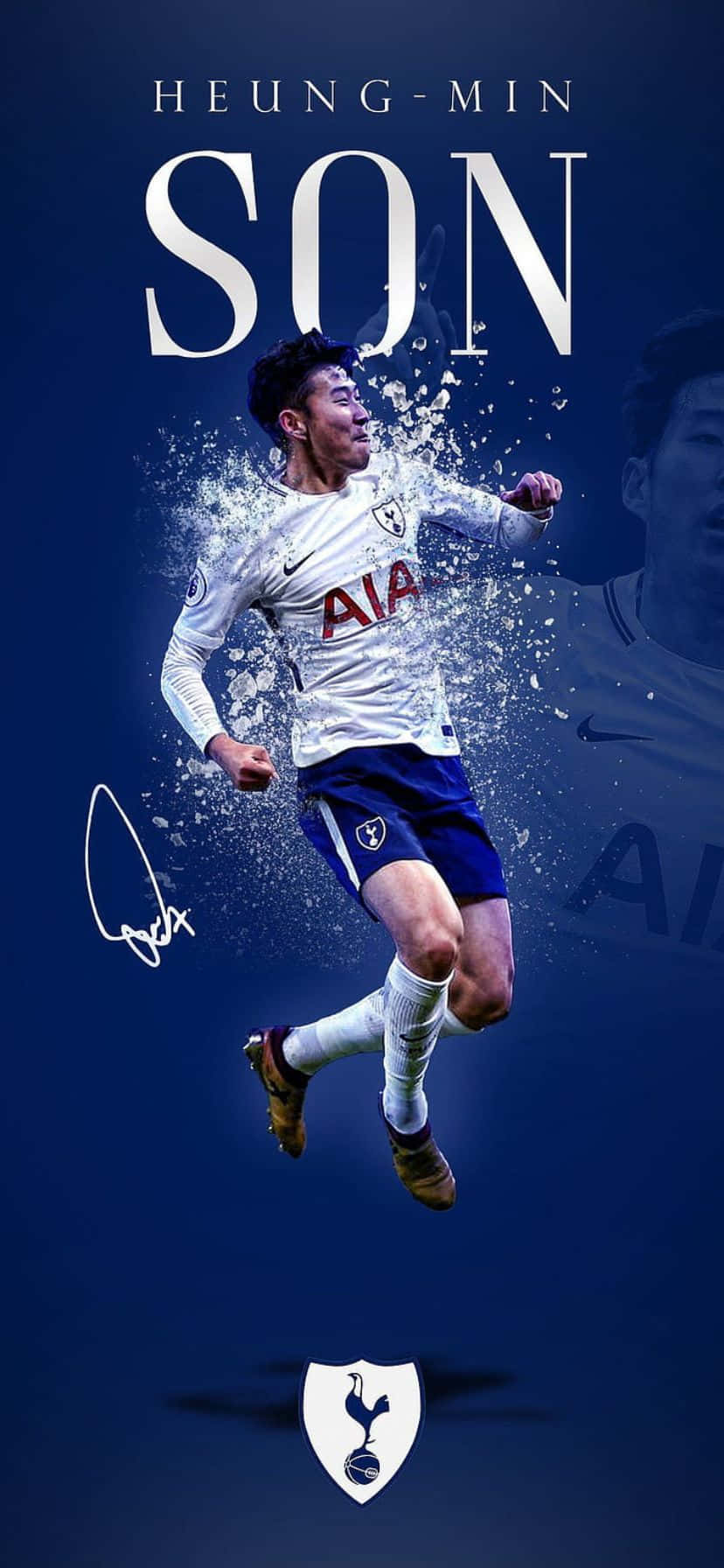 Heung Min Son Voetbal Actie Poster Achtergrond