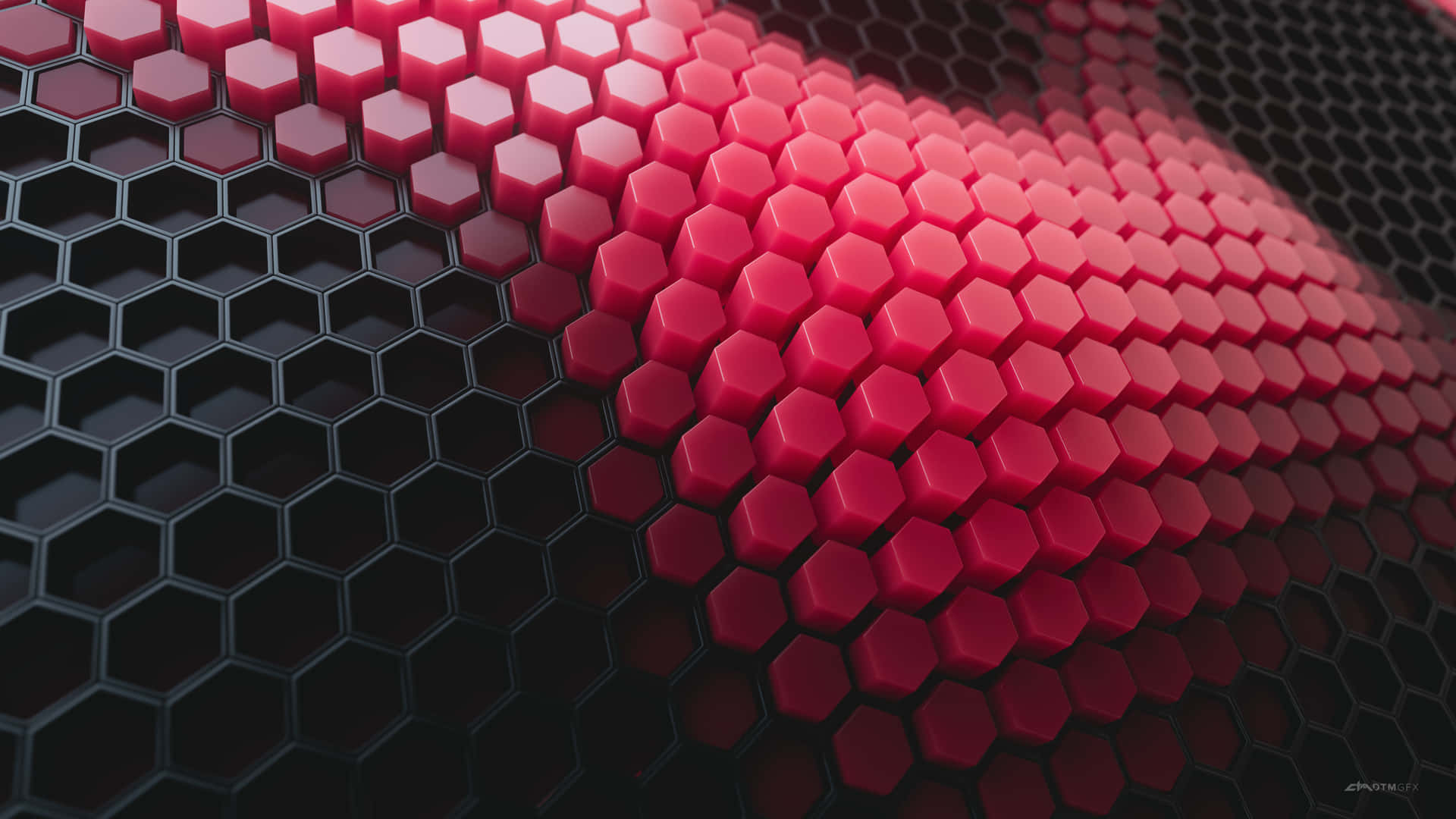 A vibrant pattern of colorful hexagons Wallpaper