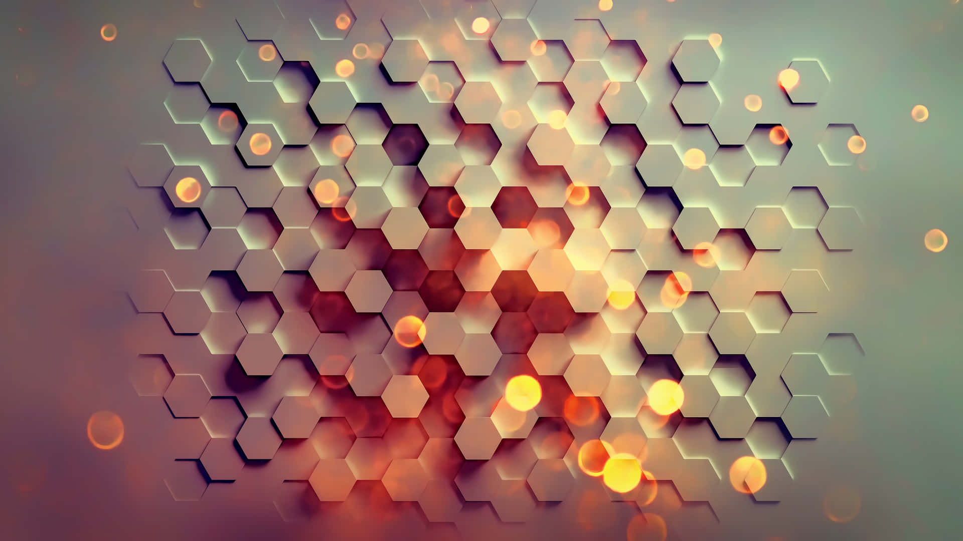 A vibrant purple and pink abstract pattern of connected hexagons Wallpaper
