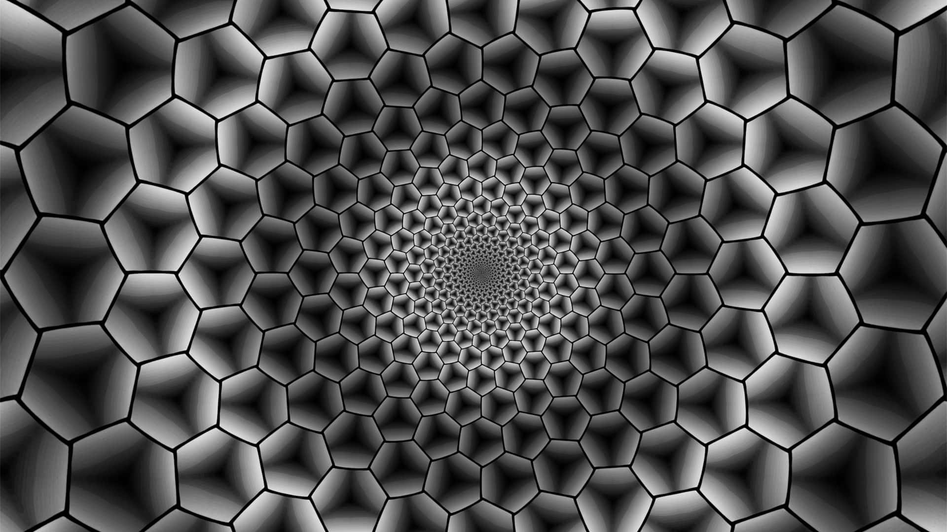 Black and White Hexagon Pattern Wallpaper
