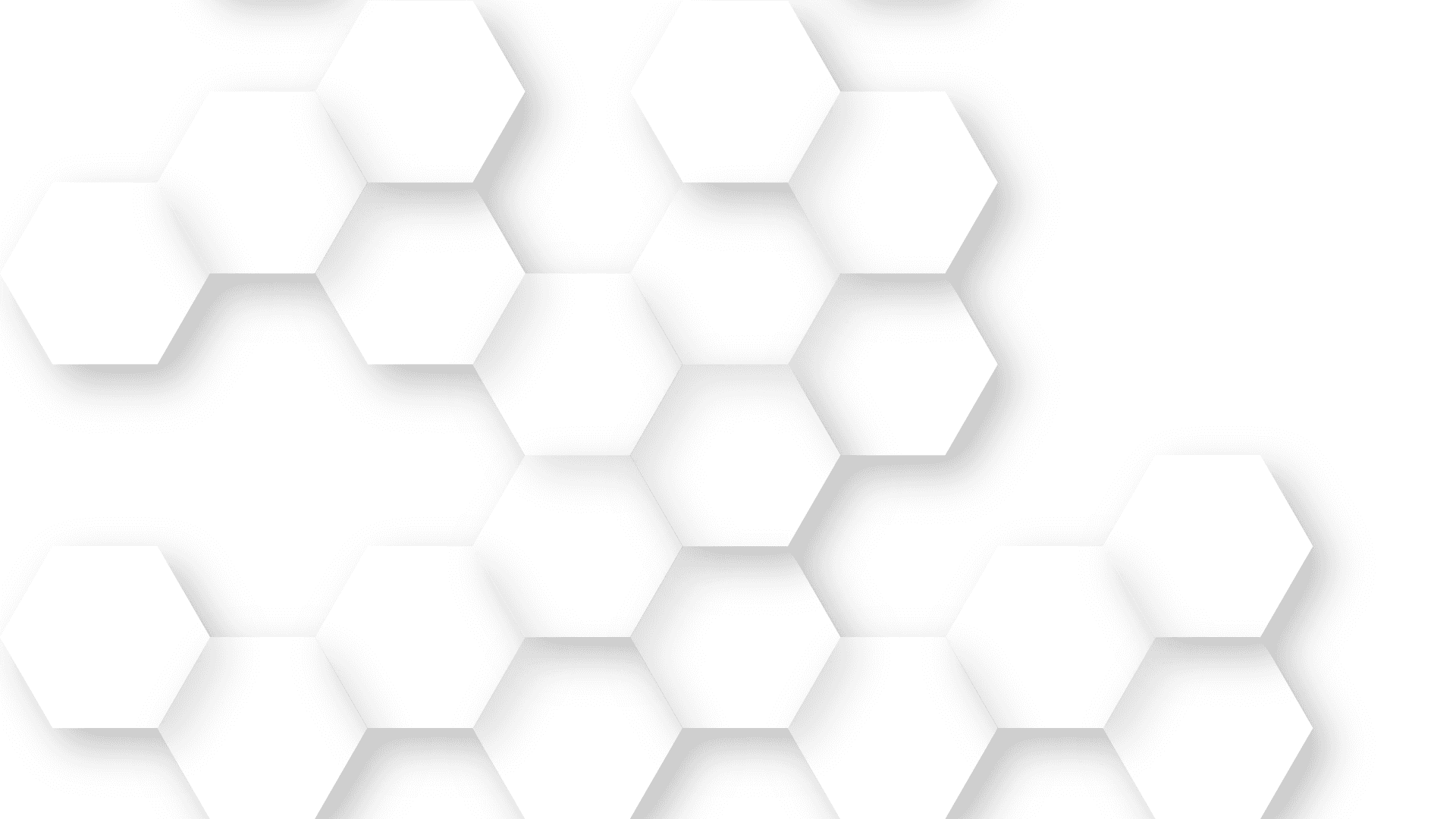 Unleash Your Creative Power with the Hexagon Background — A minimalist pattern of white hexagons with soft shadows arranged in a staggered grid on a light background.