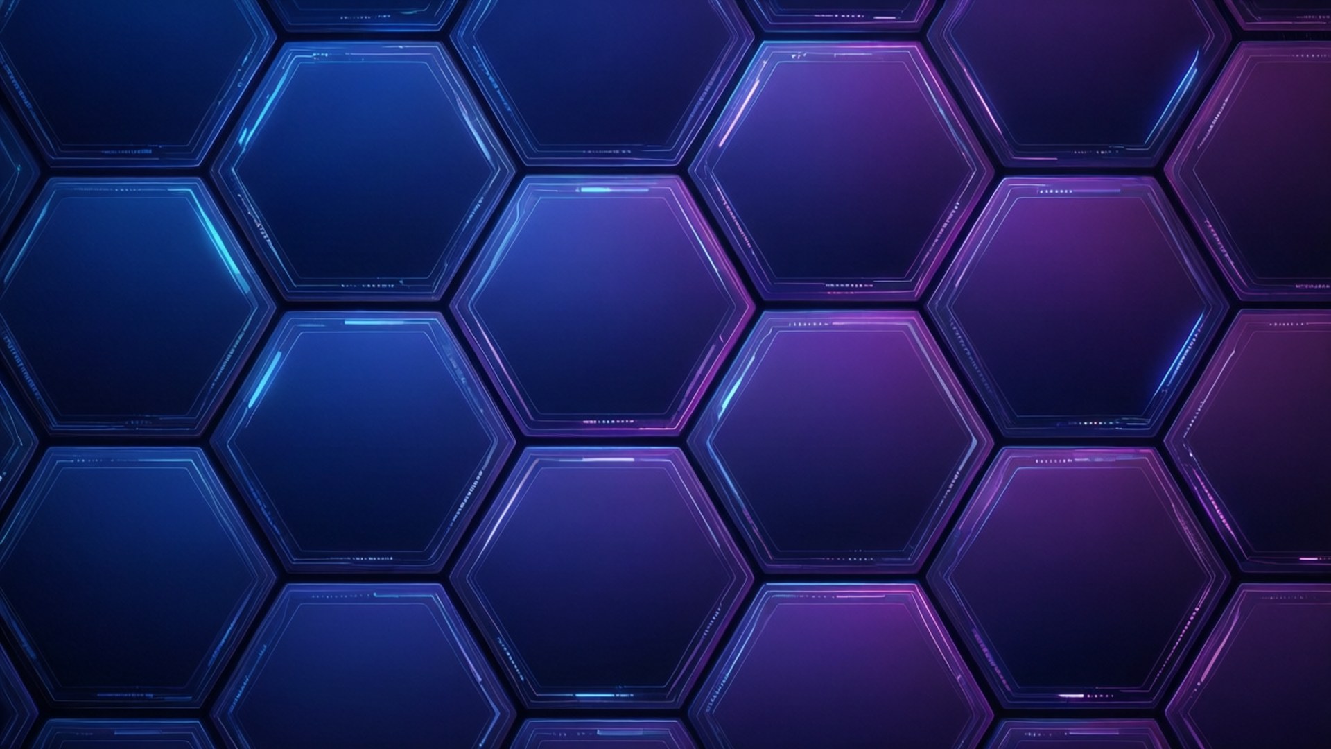 En futuristisk hexagonmönstrad tapet med en mörk gradient, perfekt för en tech-estetik.