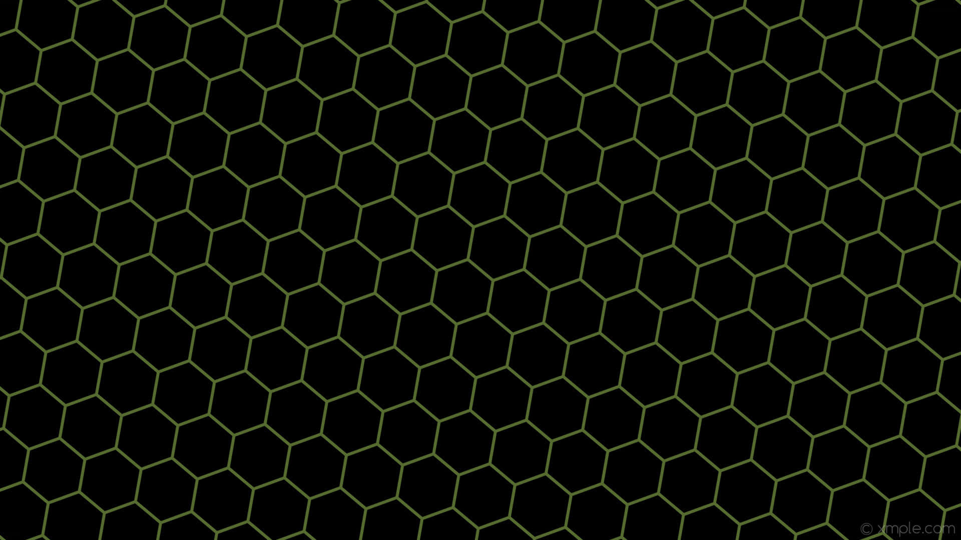 Hexagon In Green And Black Background