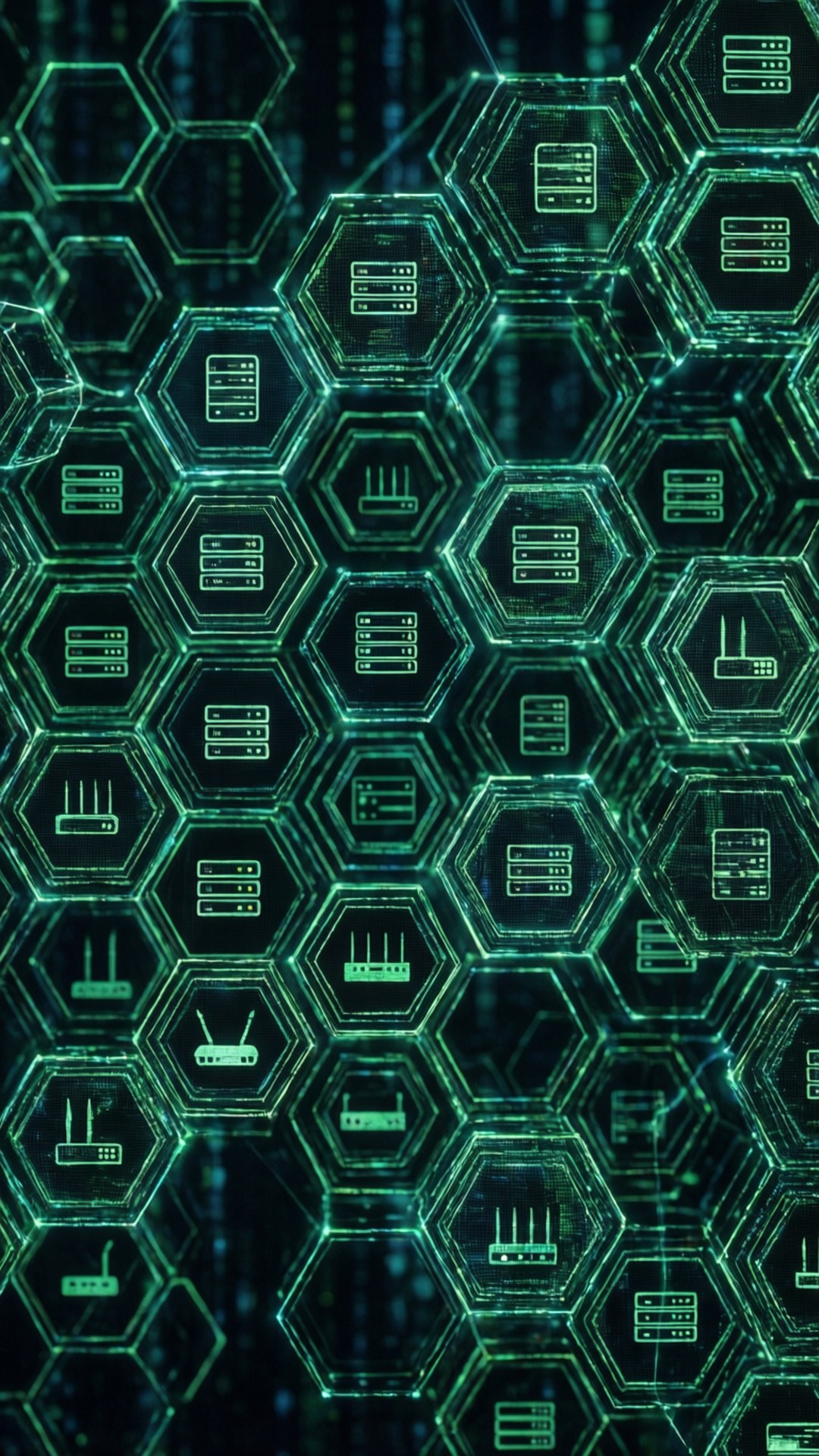 Hexagon Network Matrix Papéis de Parede