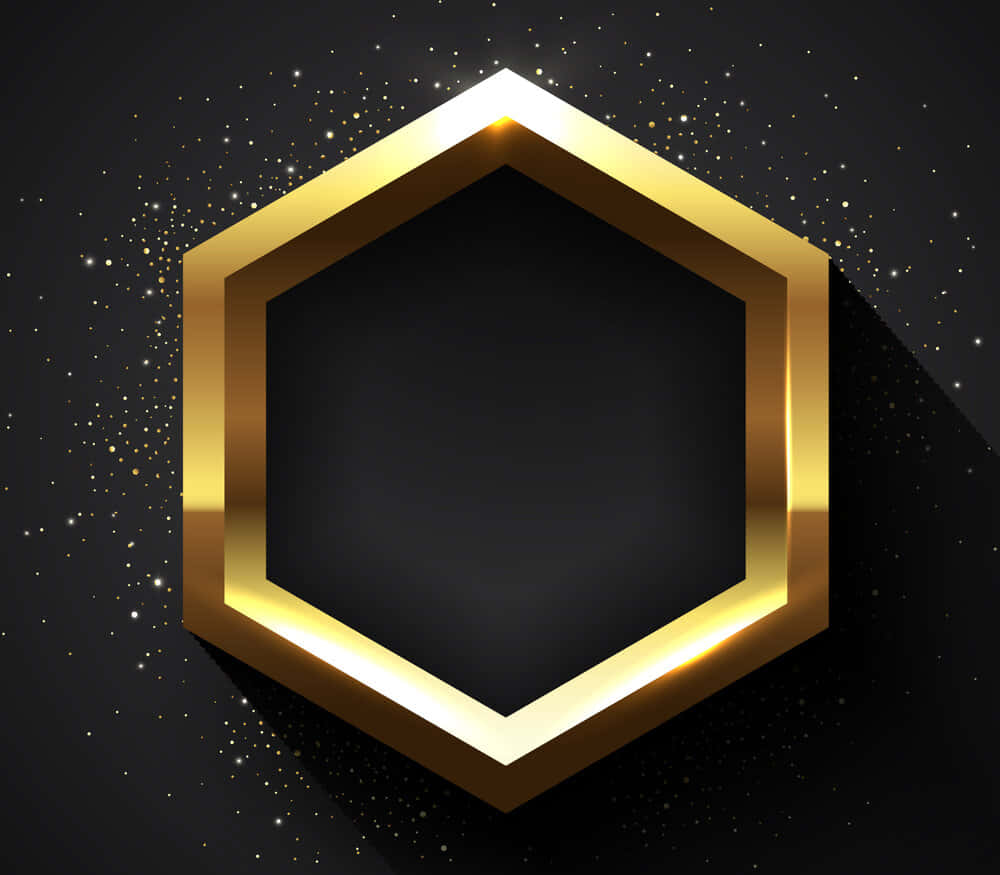 Hexagon Gold Aesthetic On Black Picture