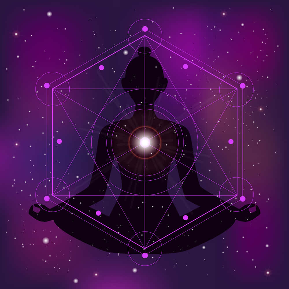 Imagemdo Shiva Em Hexágono No Céu Estrelado.