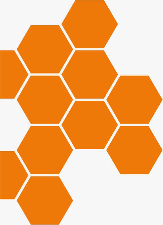 Hexagon Orange And White Honeycomb Picture