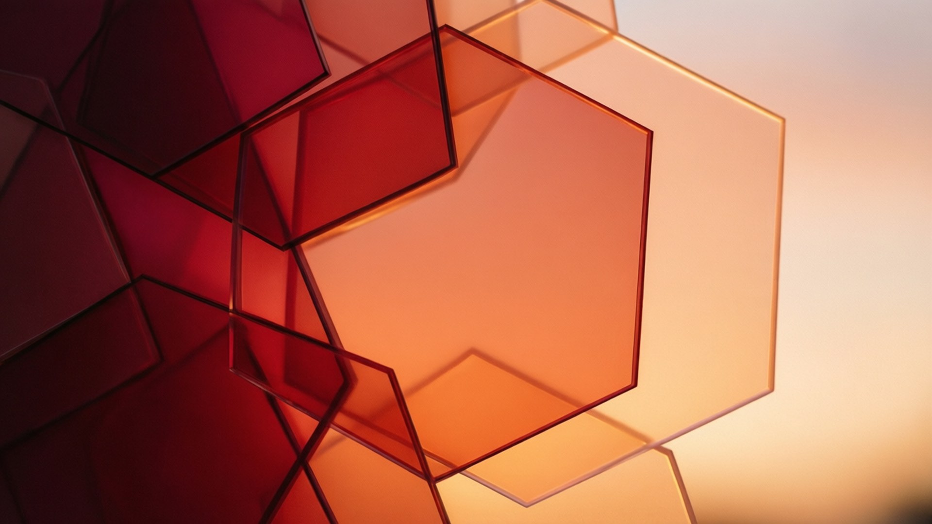 Hexagon Warm Gradient Bakgrunner