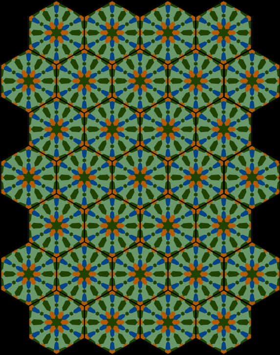 Hexagonal Tile Pattern PNG