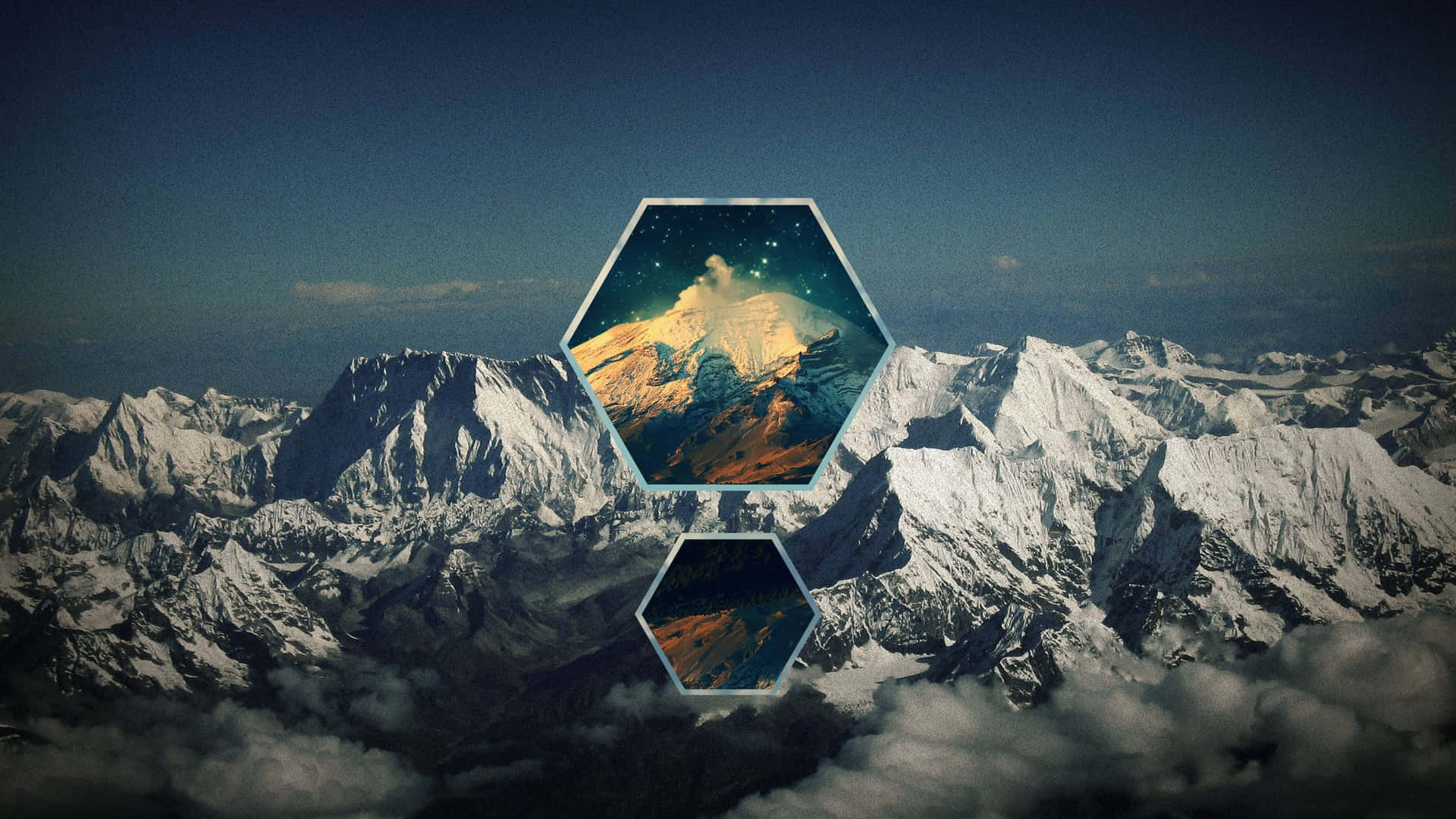 Hexagonal Vision Mountain Range Wallpaper