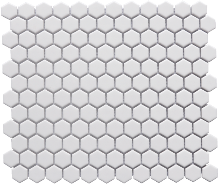 Hexagonal White Tile Pattern PNG