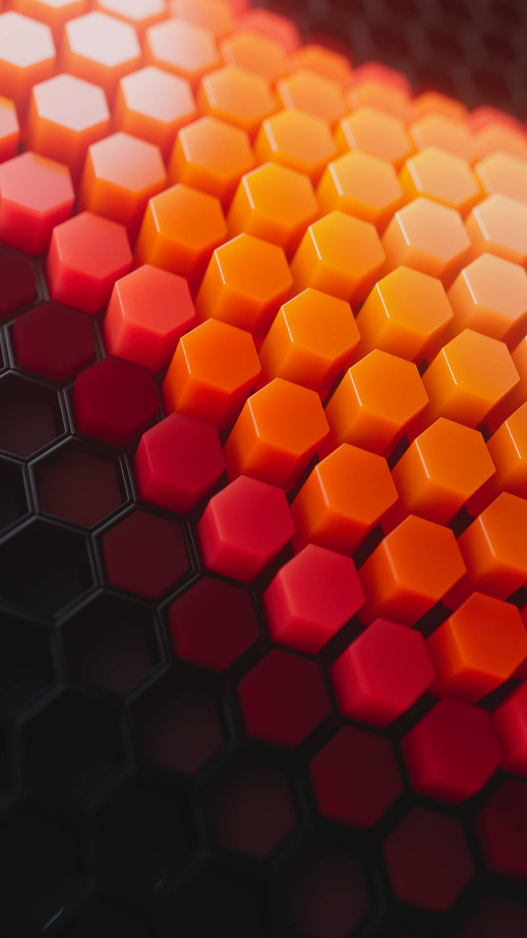 Innovative Orange Phone with Hexagonal Design Wallpaper